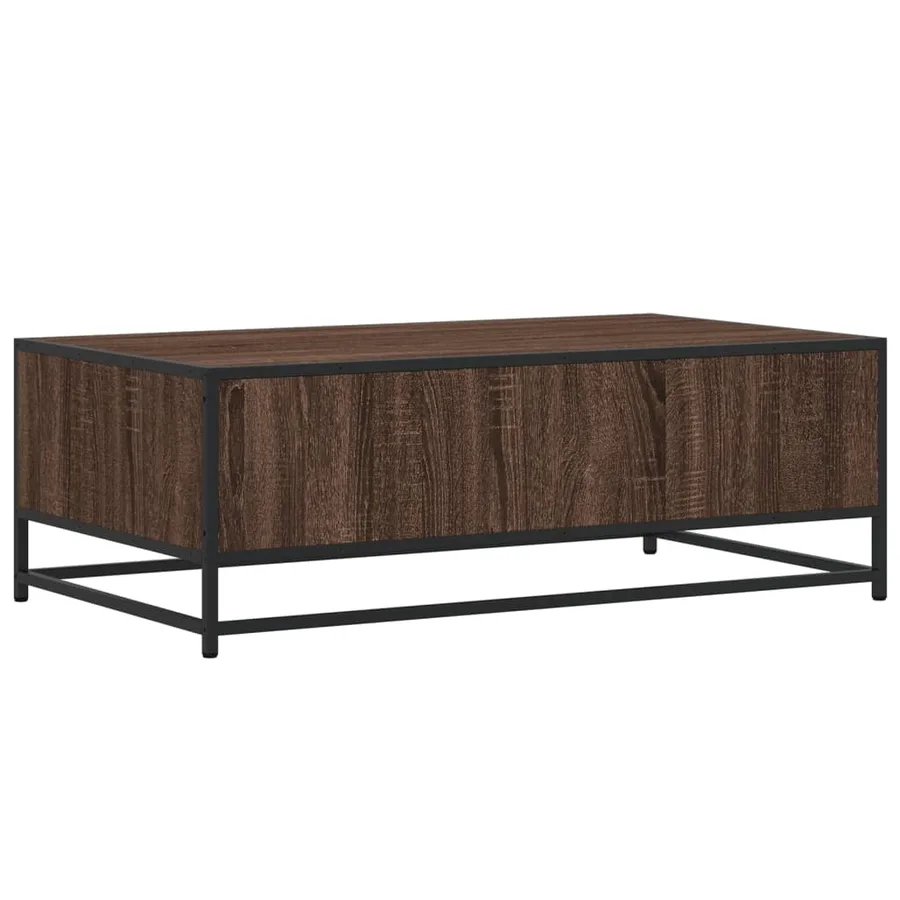 Table basse chêne marron 100x57x35cm bois d'ingénierie et métal - 7