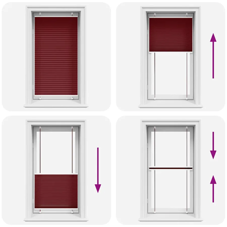 Store plissé rouge bordeaux 70x150 cm largeur du tissu 69,4 cm - 5