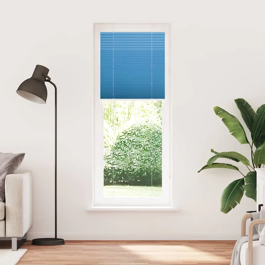 Store plissé bleu 70x200 cm largeur du tissu 69,4 cm polyester - 2