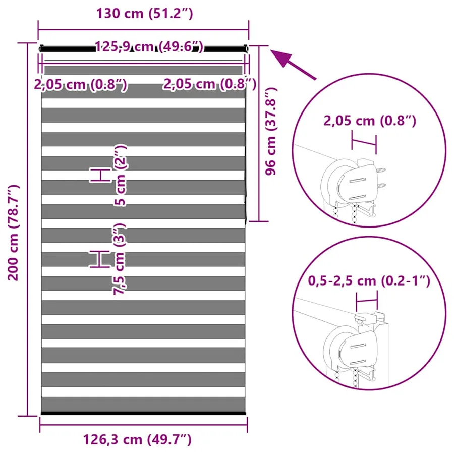 Store zèbre gris clair largeur du tissu 125,9 cm polyester - 16