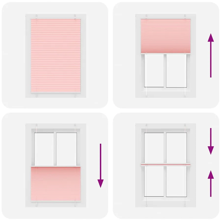 Store plissé rose 85x150 cm largeur du tissu 84,4 cm polyester - 7
