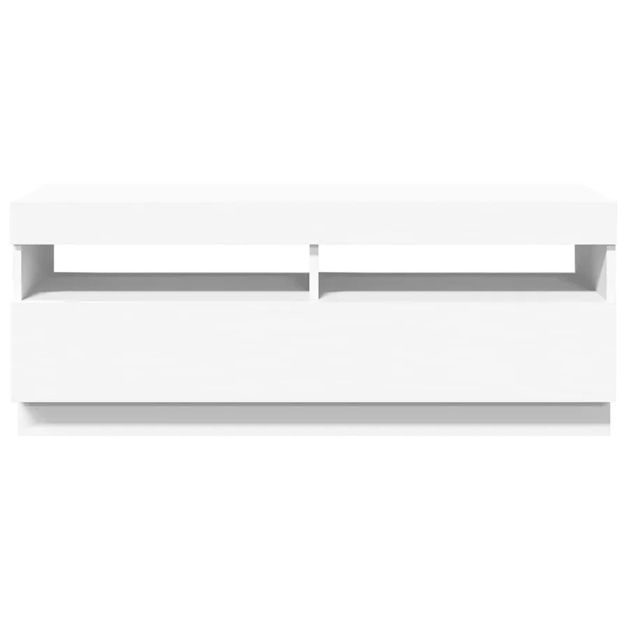 Meuble TV avec lumières LED Blanc 100x35x40 cm - 9