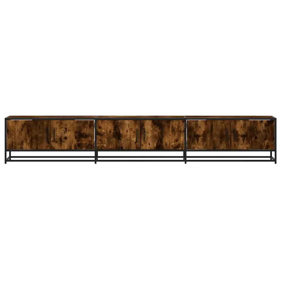 Meuble TV chêne fumé 240x35x41 cm bois d'ingénierie - 4