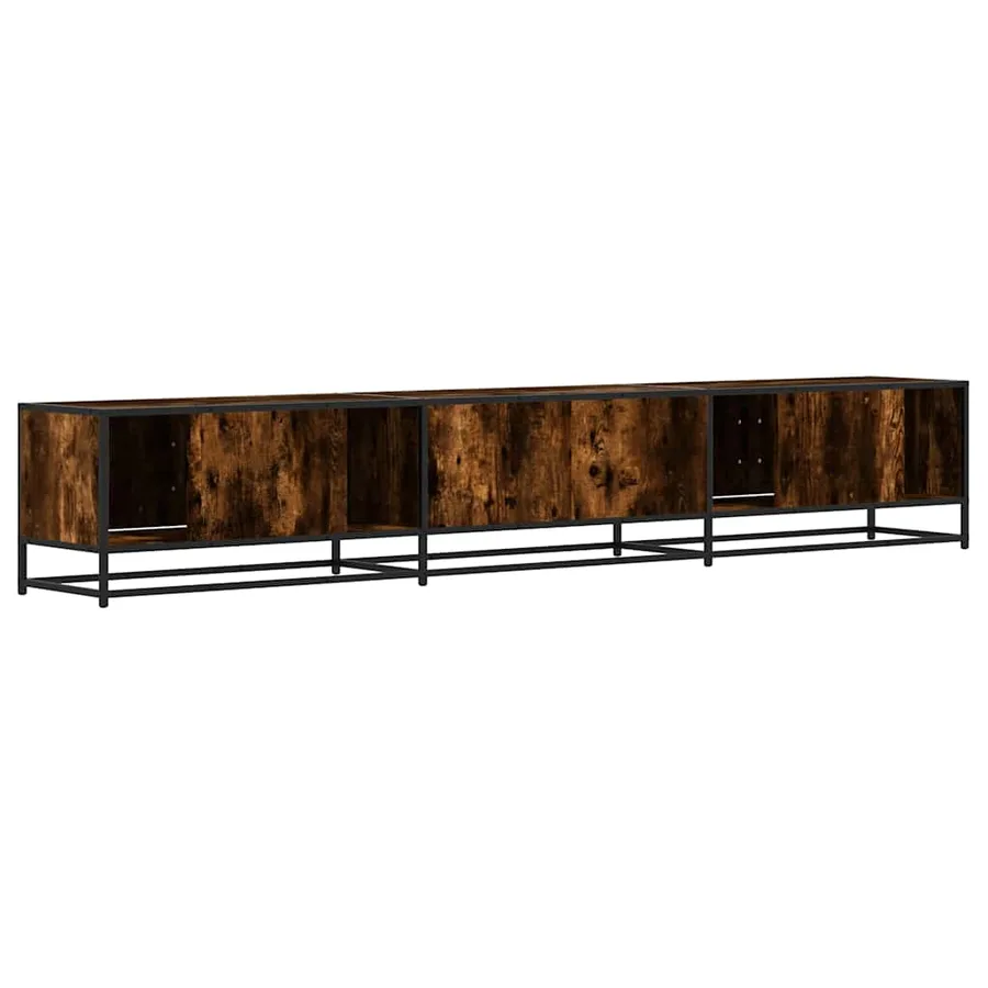 Meuble TV chêne fumé 240x35x41 cm bois d'ingénierie - 6