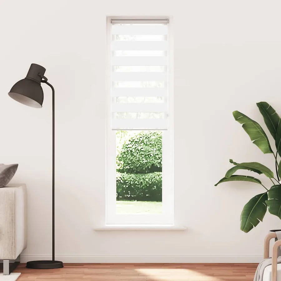 Store zèbre blanc 60x200 cm largeur du tissu 55,9 cm polyester - 2