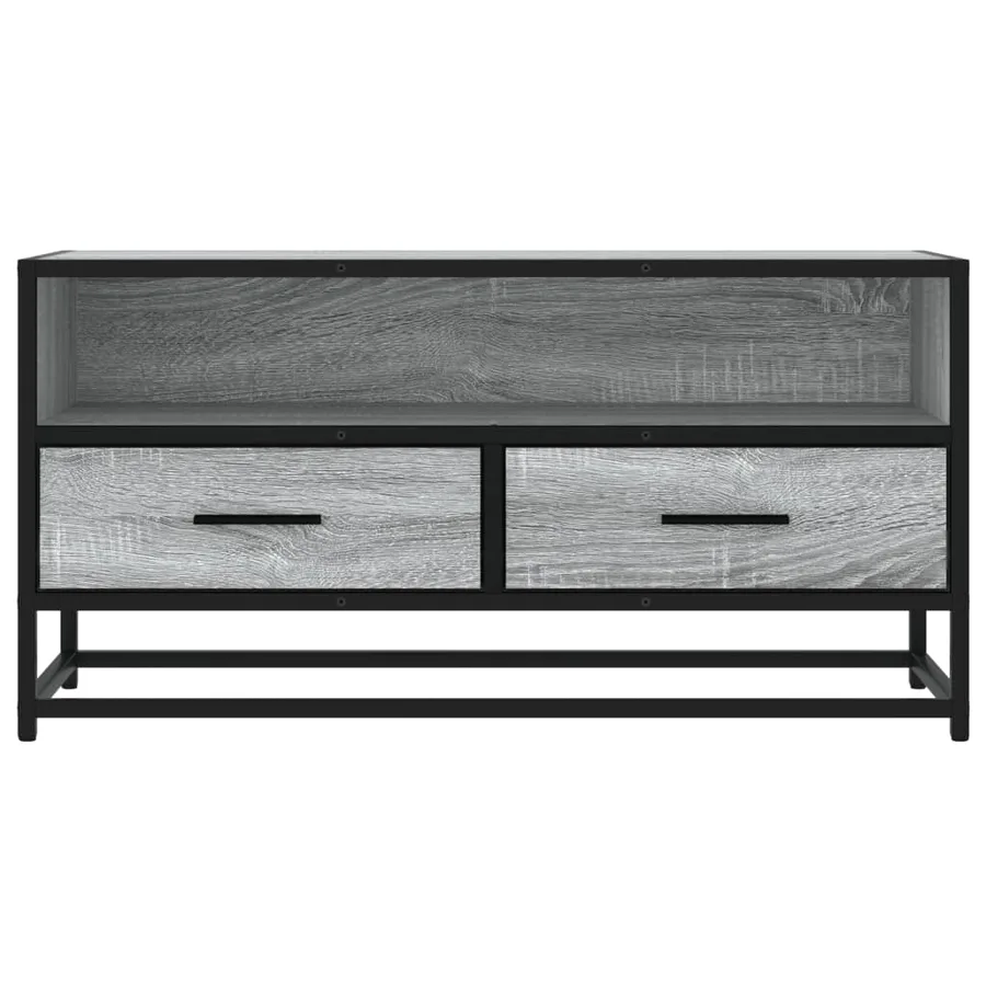 Meuble TV sonoma gris 80x34,5x40 cm bois d'ingénierie et métal - 4