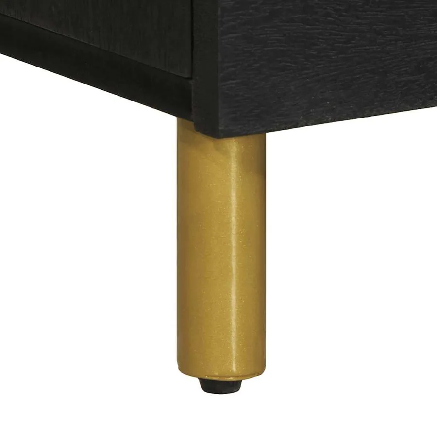 Buffet noir 80x33x75 cm bois d'ingénierie - 9