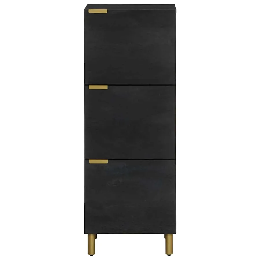 Buffet noir 40x33x110 cm bois d'ingénierie - 3