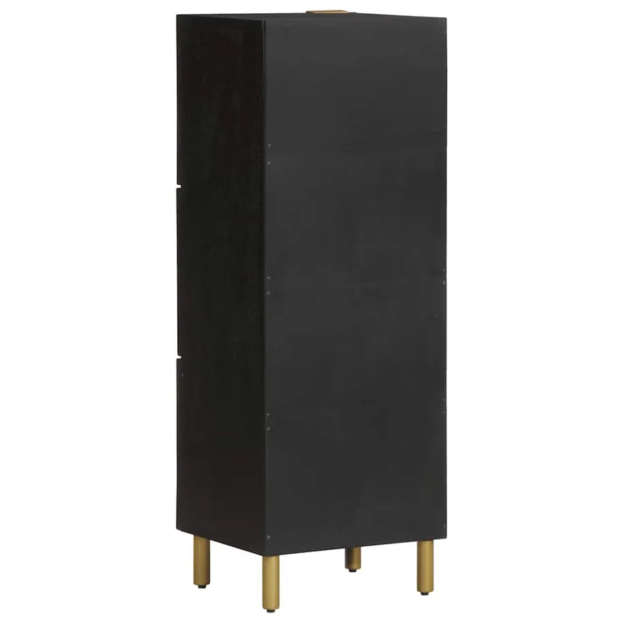 Buffet noir 40x33x110 cm bois d'ingénierie - 5