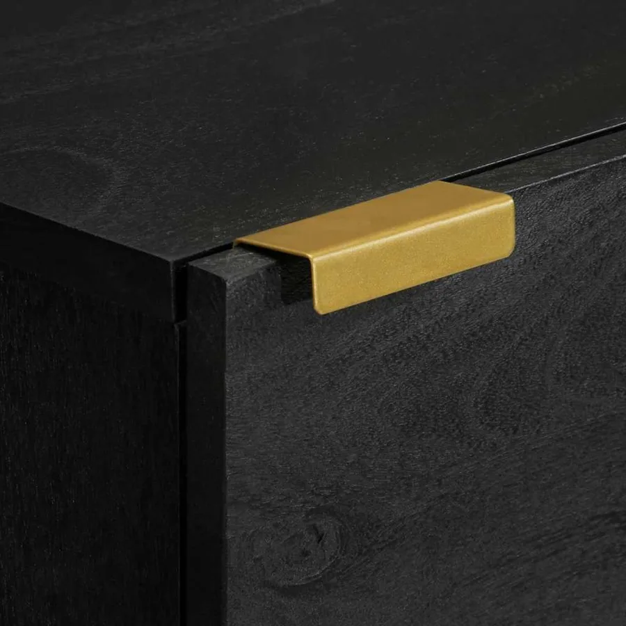 Buffet noir 40x33x110 cm bois d'ingénierie - 7