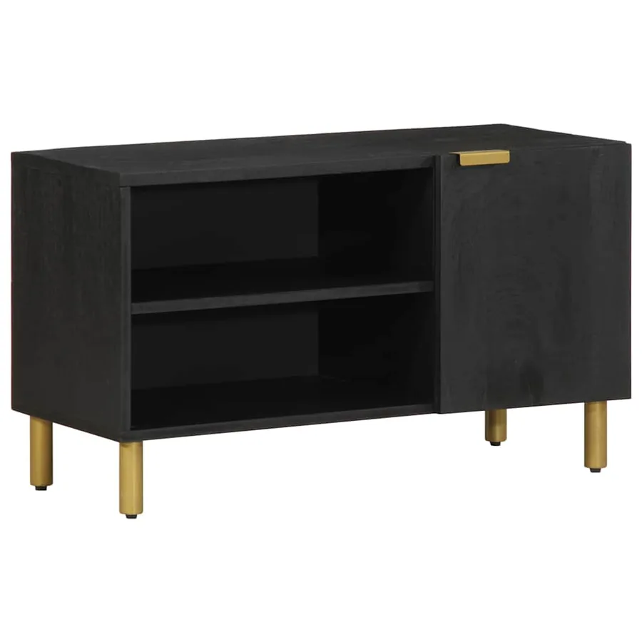 Meuble TV noir 80x33x46 cm bois d'ingénierie