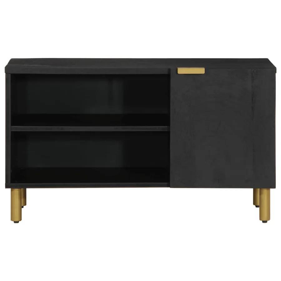 Meuble TV noir 80x33x46 cm bois d'ingénierie - 3