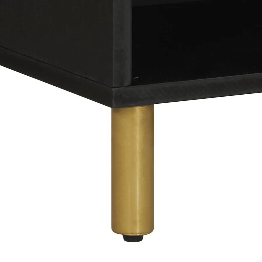 Meuble TV noir 80x33x46 cm bois d'ingénierie - 9