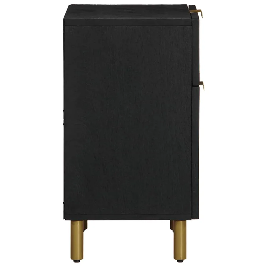 Table de chevet noir 50x33x60 cm bois d'ingénierie - 4