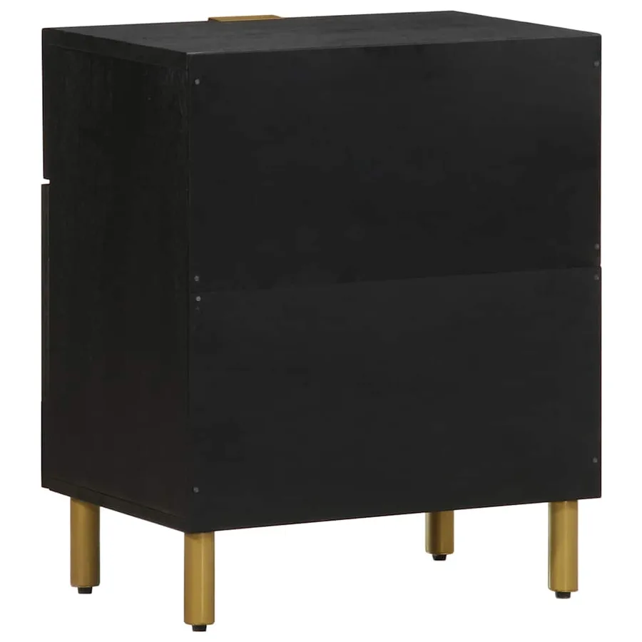 Table de chevet noir 50x33x60 cm bois d'ingénierie - 5