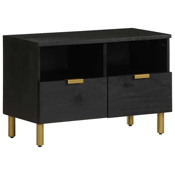 Meuble TV noir 70x33x46 cm bois d'ingénierie