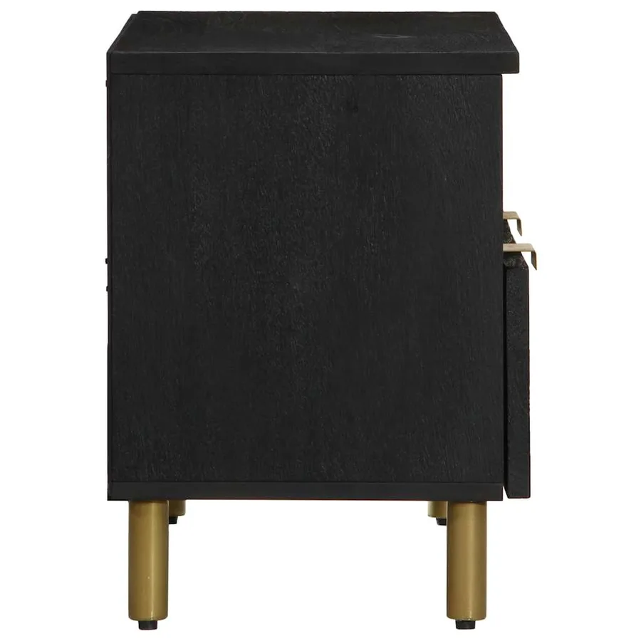 Meuble TV noir 70x33x46 cm bois d'ingénierie - 4