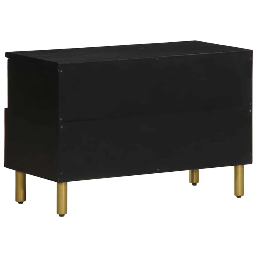 Meuble TV noir 70x33x46 cm bois d'ingénierie - 5