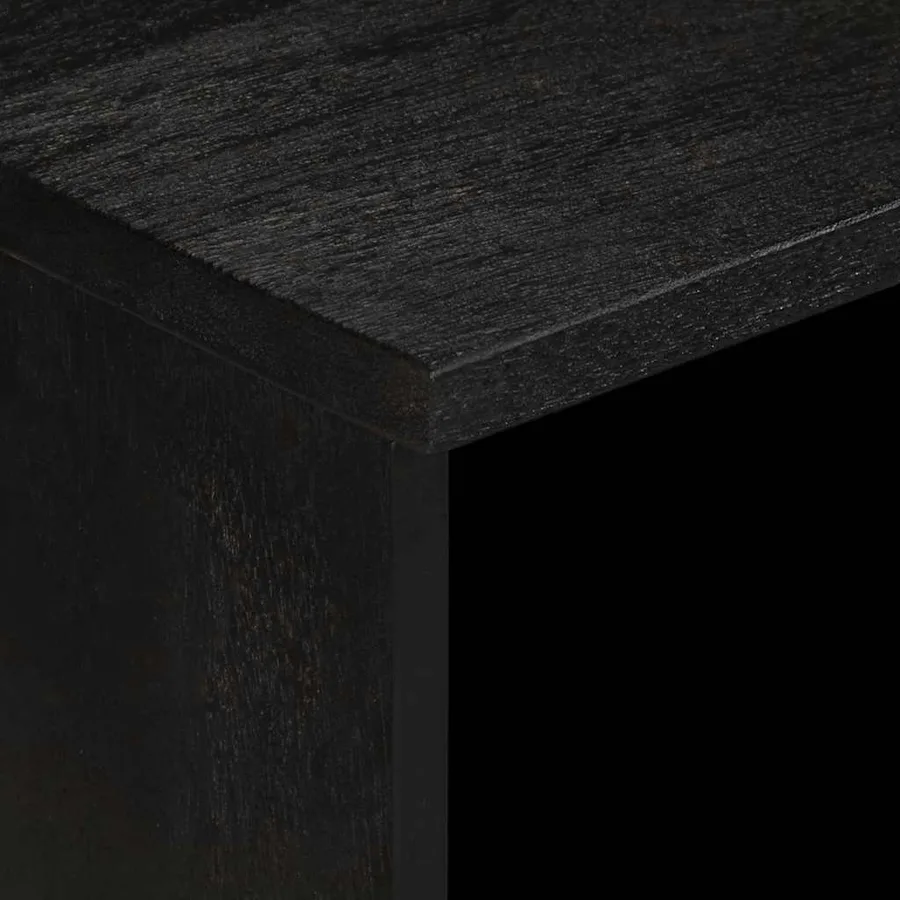 Meuble TV noir 70x33x46 cm bois d'ingénierie - 6