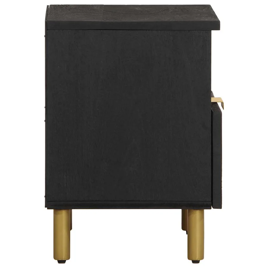 Table de chevet noir 40x33x46 cm bois d'ingénierie - 4