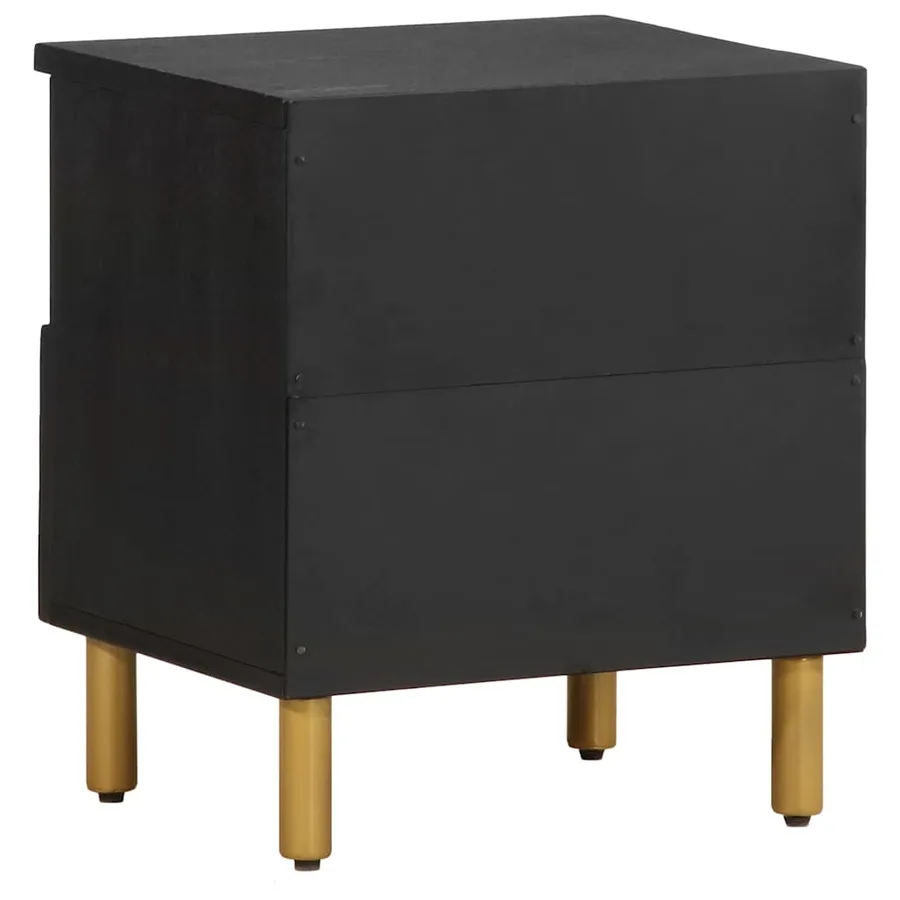 Table de chevet noir 40x33x46 cm bois d'ingénierie - 5