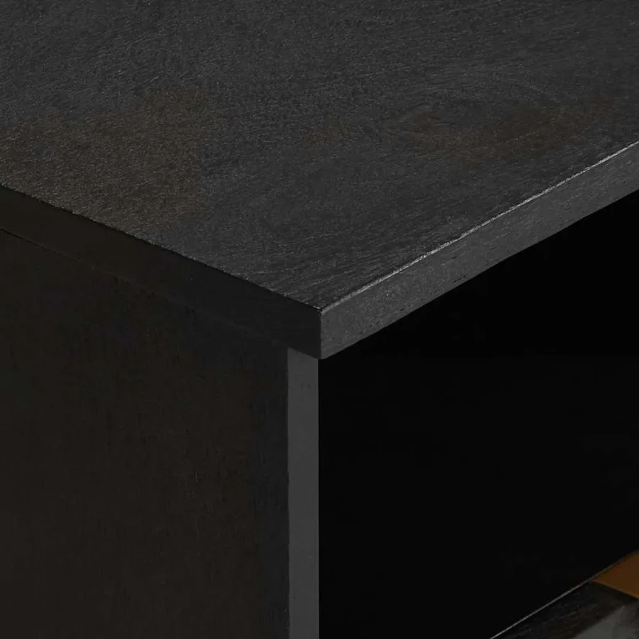 Table de chevet noir 40x33x46 cm bois d'ingénierie - 6