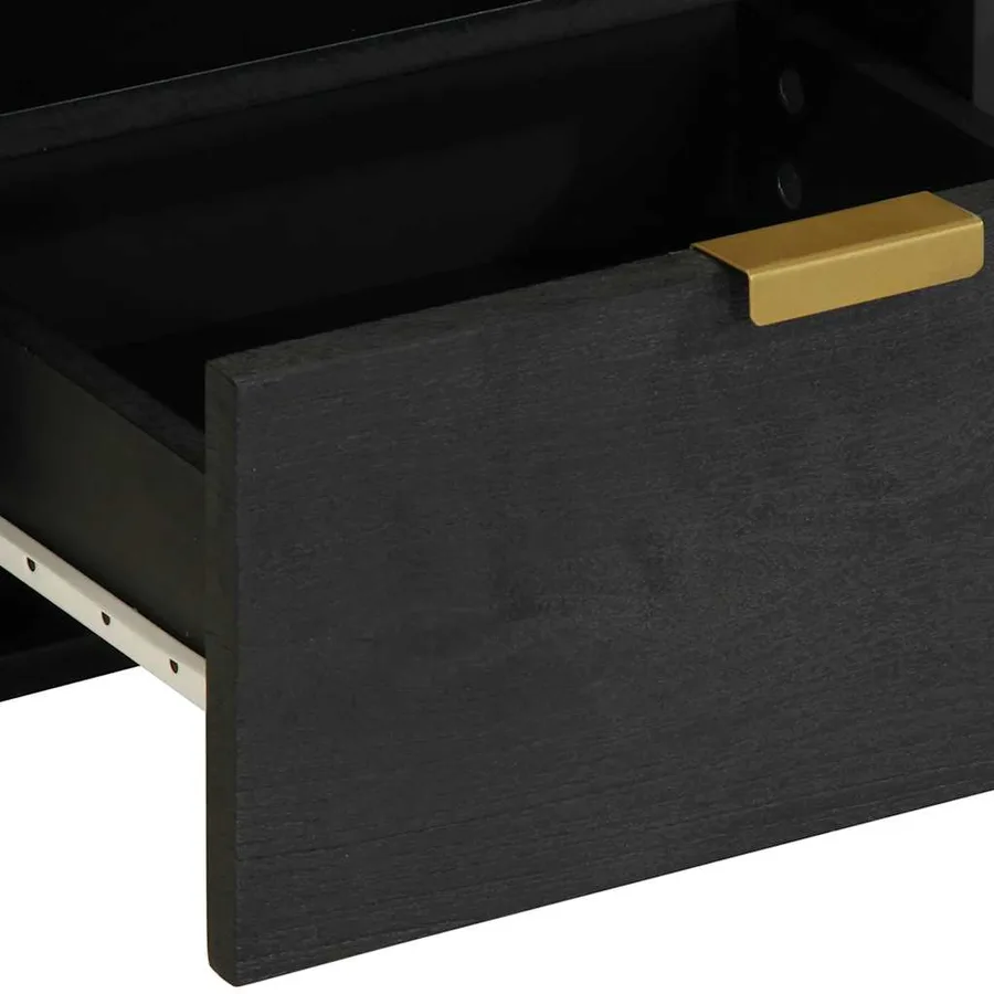 Table de chevet noir 40x33x46 cm bois d'ingénierie - 7