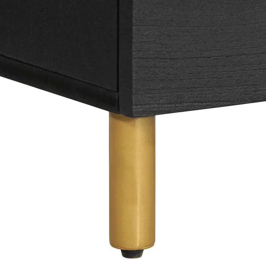 Table de chevet noir 40x33x46 cm bois d'ingénierie - 8