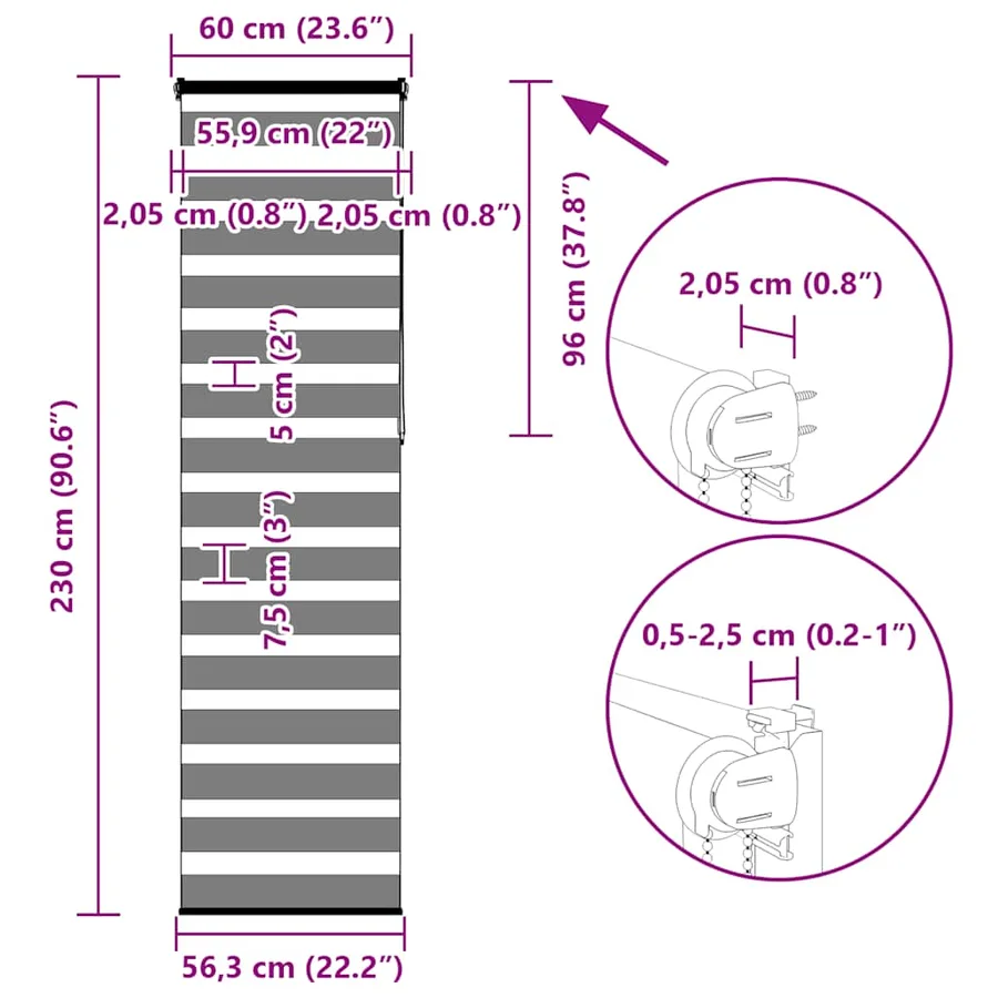 Store zèbre beige marbré largeur du tissu 55,9 cm polyester - 16