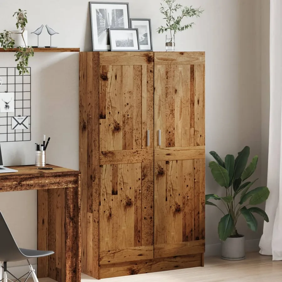 Bibliothèque vieux bois 82,5x30,5x150 cm bois d'ingénierie - 4