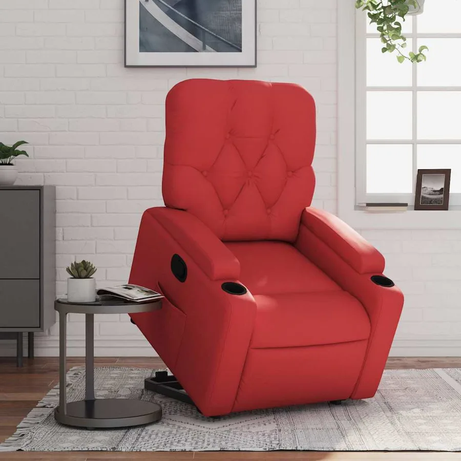 Fauteuil inclinable Rouge Similicuir - 15