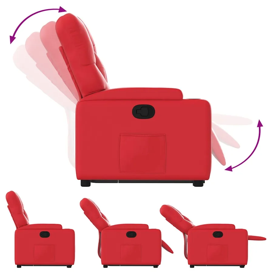 Fauteuil inclinable Rouge Similicuir - 7