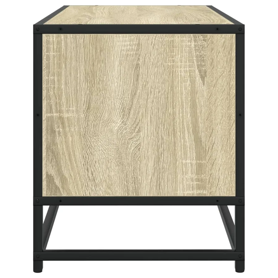 Meuble TV chêne sonoma 80x34,5x40 cm bois d'ingénierie et métal - 5