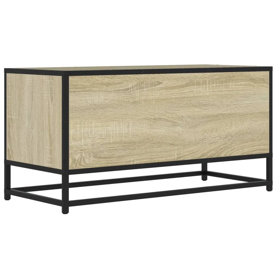 Meuble TV chêne sonoma 80x34,5x40 cm bois d'ingénierie et métal - 6
