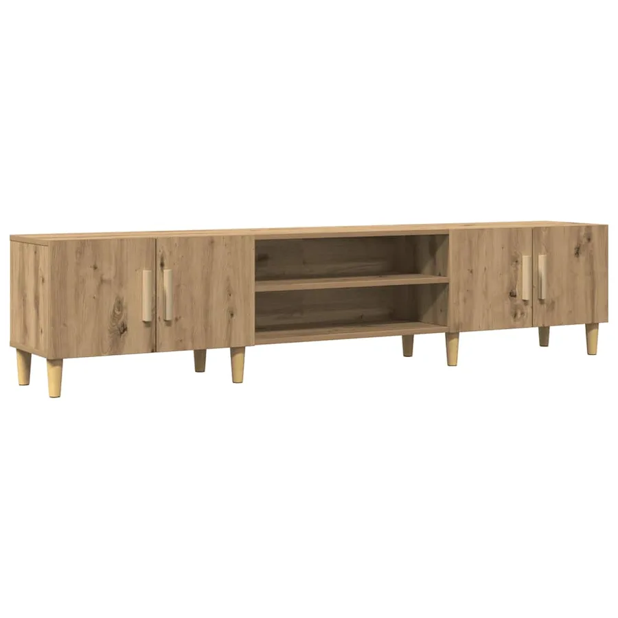 Meuble TV chêne artisanal 180x31,5x40 cm bois d'ingénierie - 2