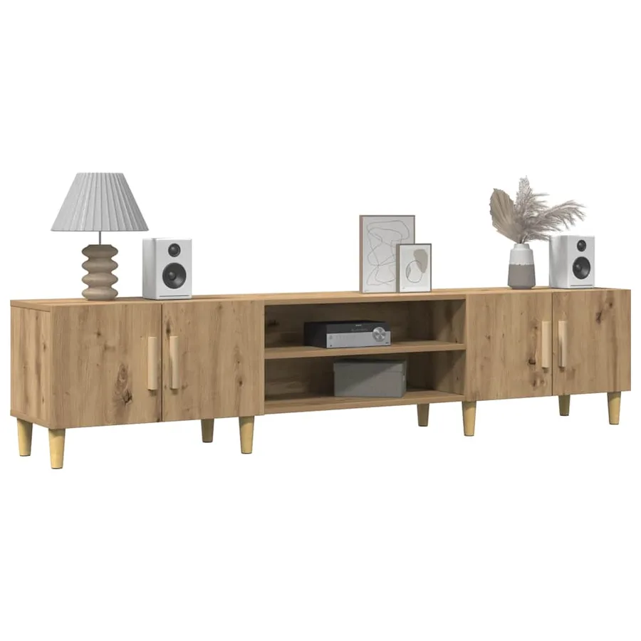 Meuble TV chêne artisanal 180x31,5x40 cm bois d'ingénierie - 3