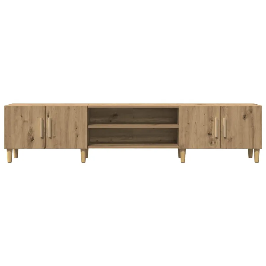 Meuble TV chêne artisanal 180x31,5x40 cm bois d'ingénierie - 4