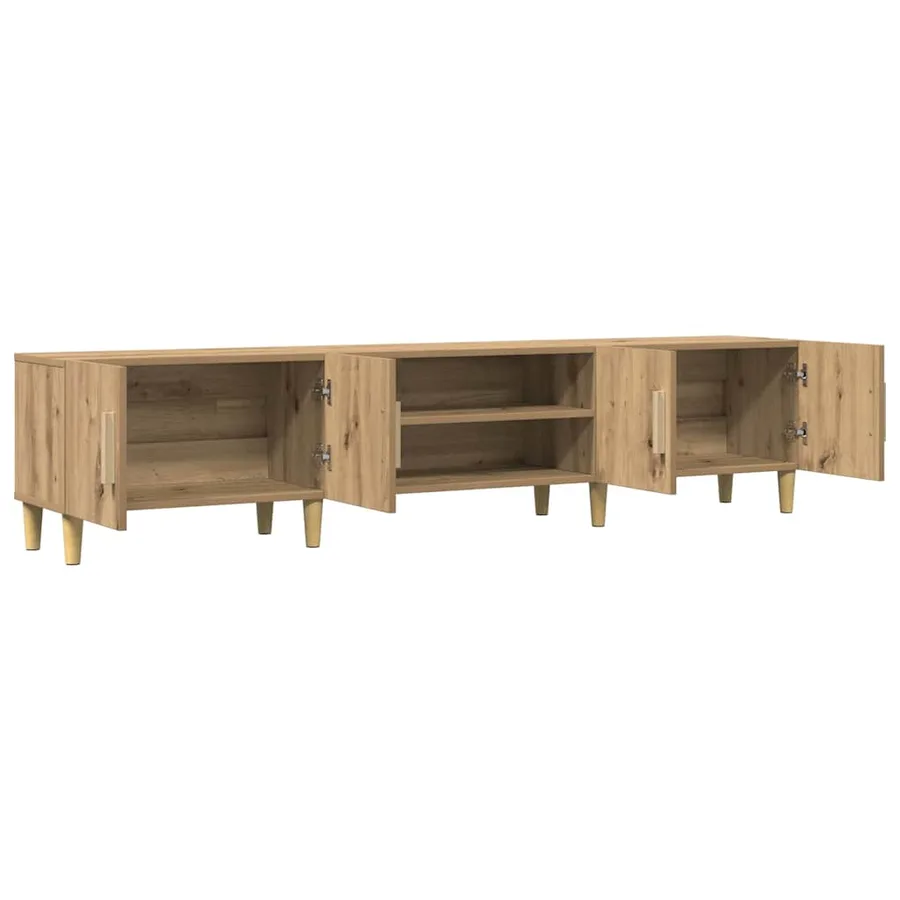 Meuble TV chêne artisanal 180x31,5x40 cm bois d'ingénierie - 5