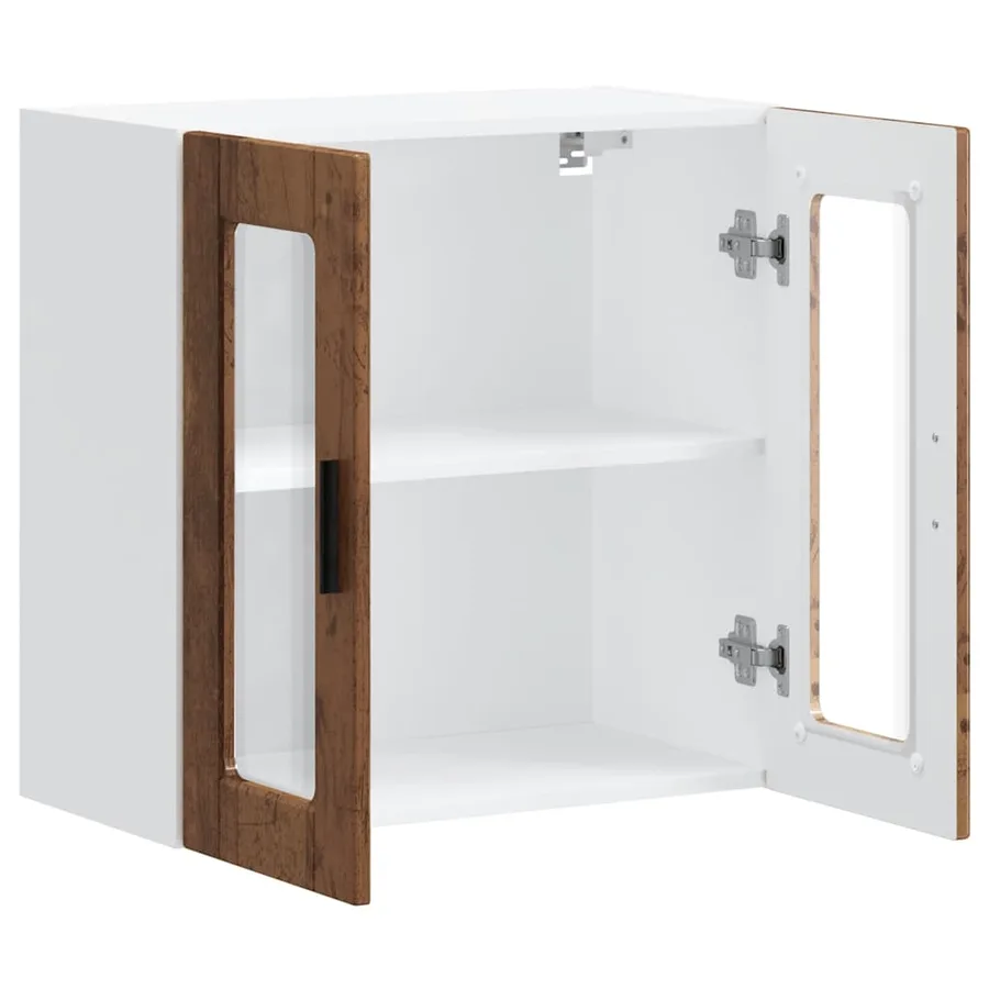 Armoire murale de cuisine avec porte en verre Porto vieux bois - 5