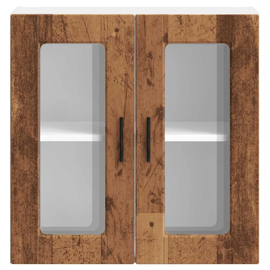 Armoire murale de cuisine avec porte en verre Porto vieux bois - 6