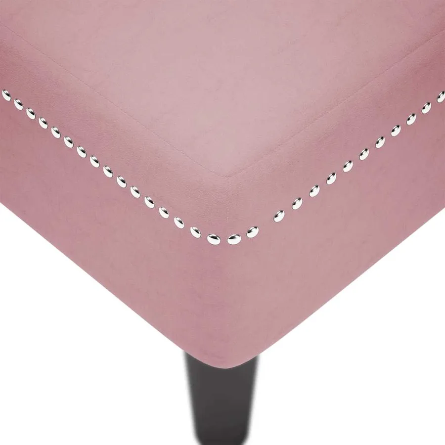 Fauteuil long avec coussin et accoudoir droit rose velours - 7