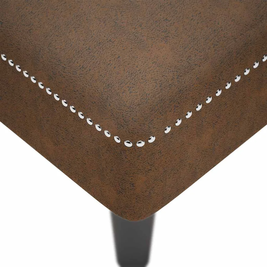 Fauteuil long avec coussin et accoudoir droit marron similicuir - 7