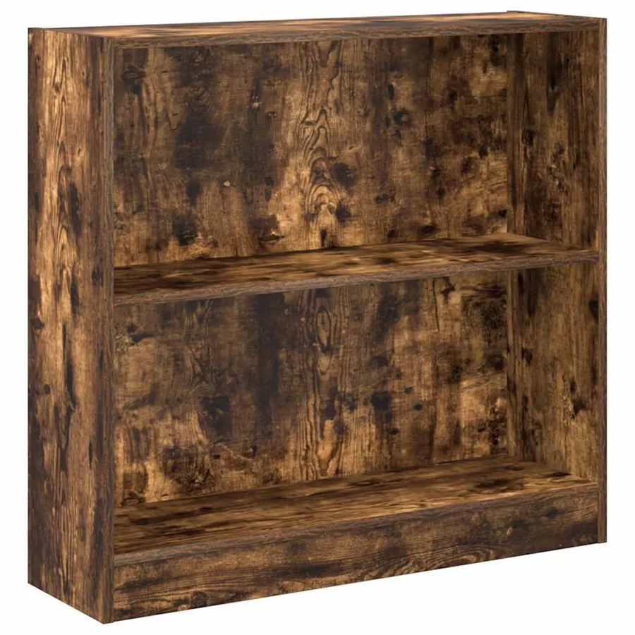 Bibliothèque chêne fumé 80x24x76 cm bois d'ingénierie - 2