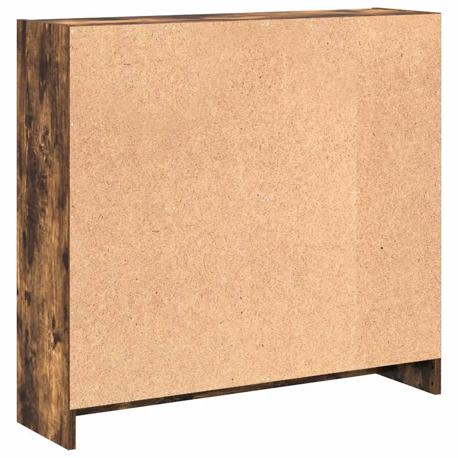 Bibliothèque chêne fumé 80x24x76 cm bois d'ingénierie - 5