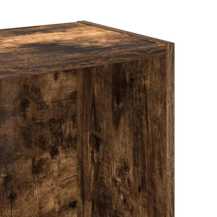 Bibliothèque chêne fumé 80x24x76 cm bois d'ingénierie - 7