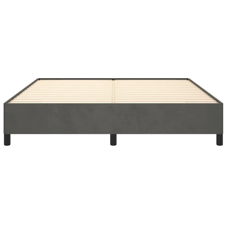 Cadre de lit sans matelas gris foncé 180x200 cm velours - 5