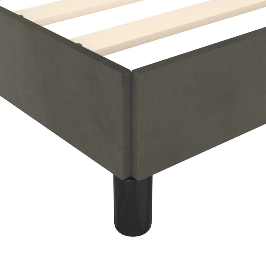 Cadre de lit sans matelas gris foncé 180x200 cm velours - 7