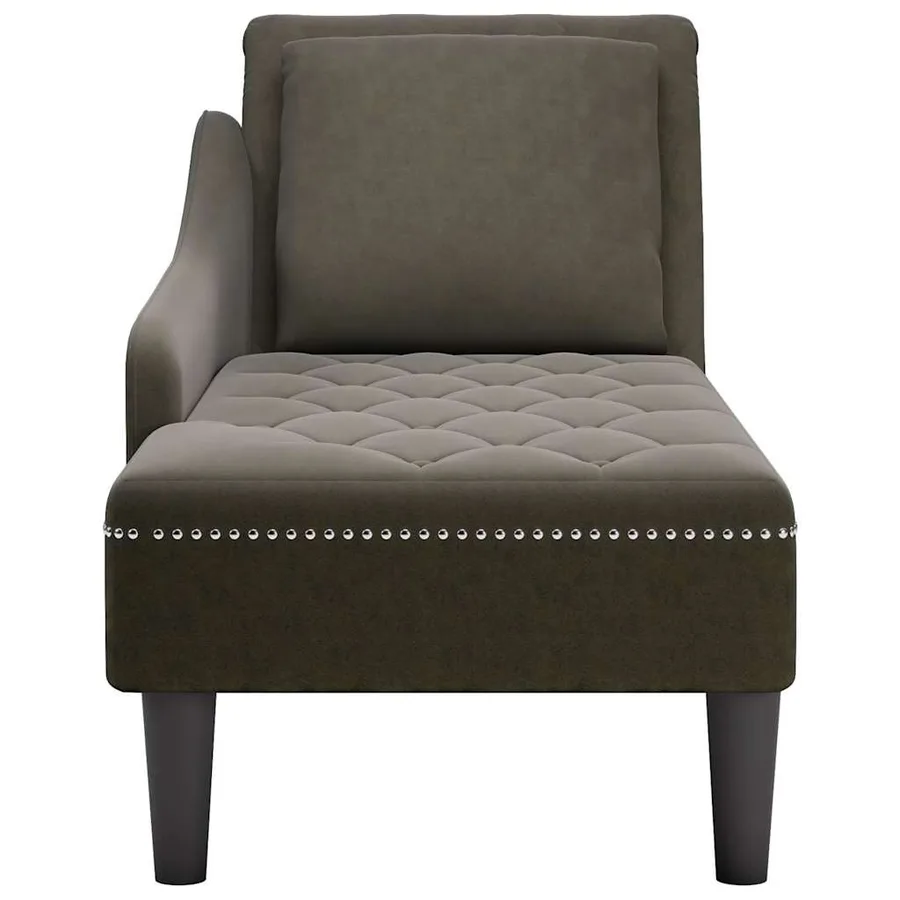 Fauteuil long et coussin/accoudoir droit vert armée similicuir - 4