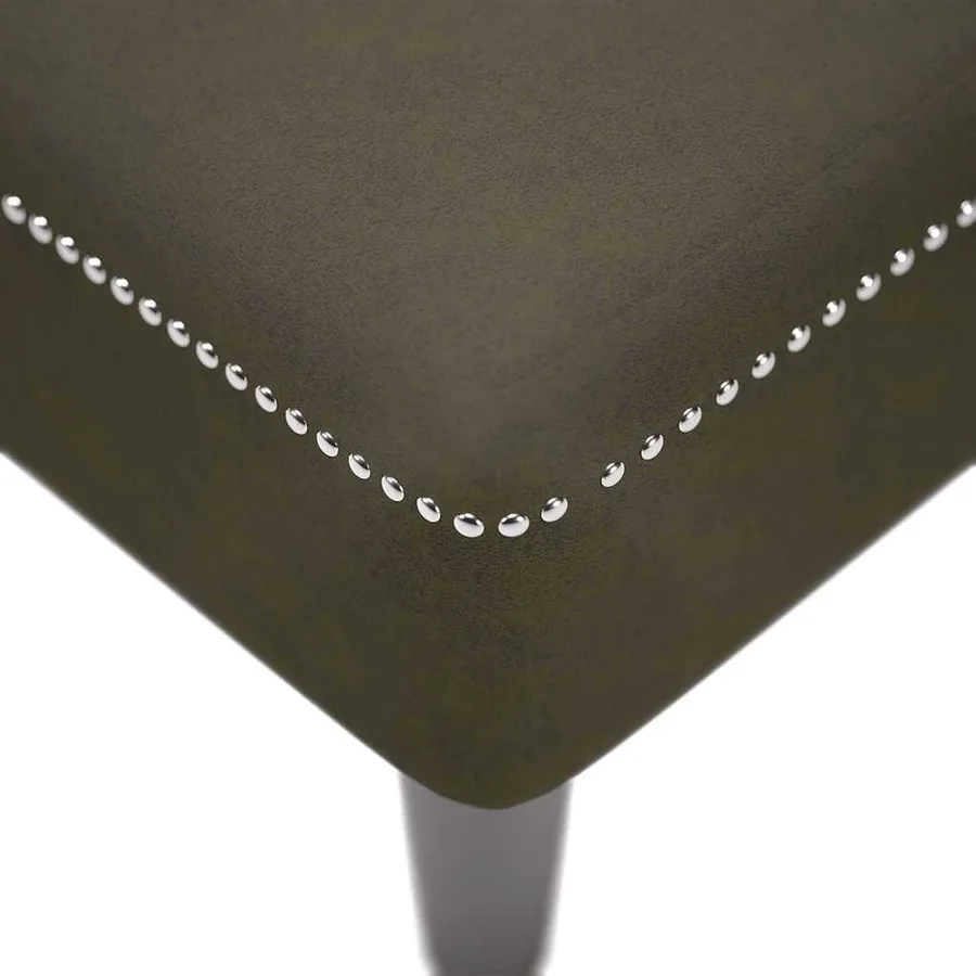 Fauteuil long et coussin/accoudoir droit vert armée similicuir - 7