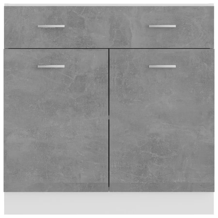 Armoire de plancher à tiroir Gris béton Bois d’ingénierie - 6